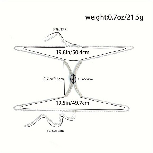 🆕 Seductive Rhinestone Body Chain Bra Necklace Jewelry For Women - Picture 7 of 10